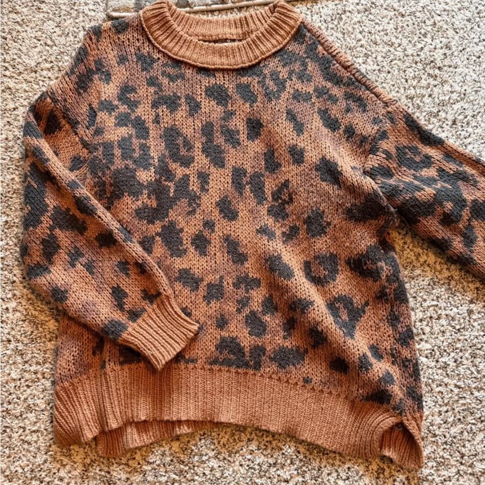 Aerie Brown and Black Patterned Sweater